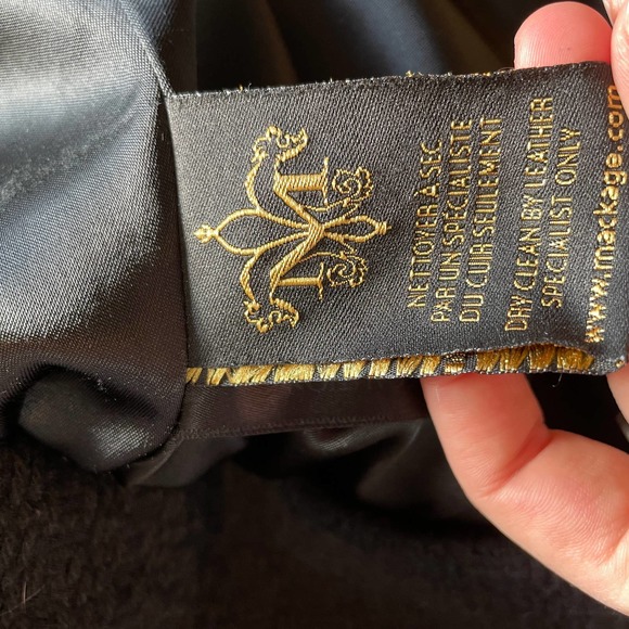 Mackage Black Wool Peacoat M Leather Pea Coat - Picture 7 of 9